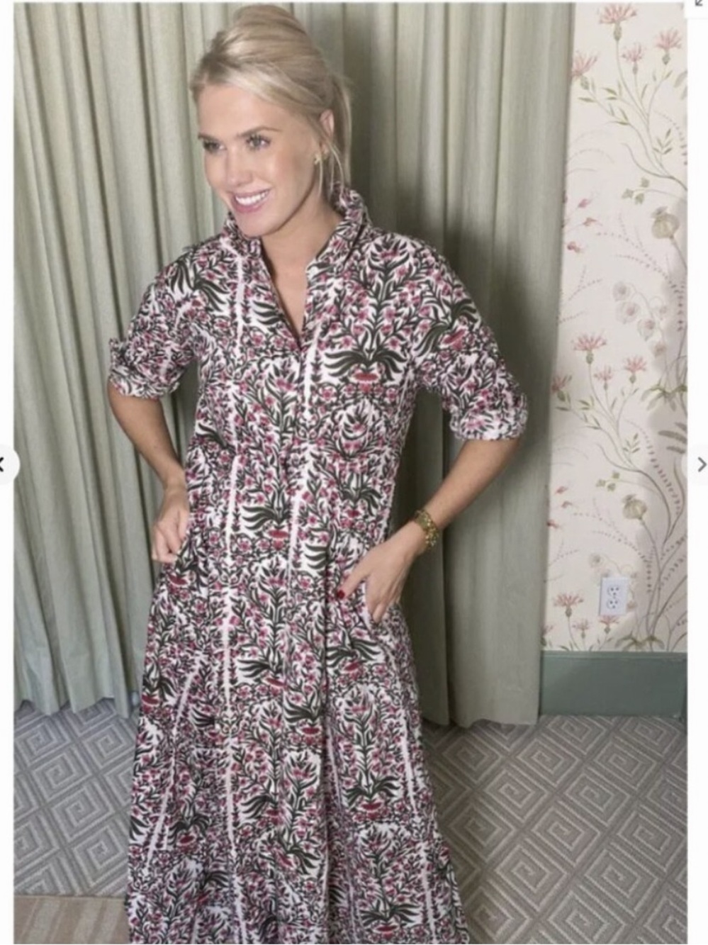 Julia Amory Shirt Dress India Block Print Mughal Jardin 3